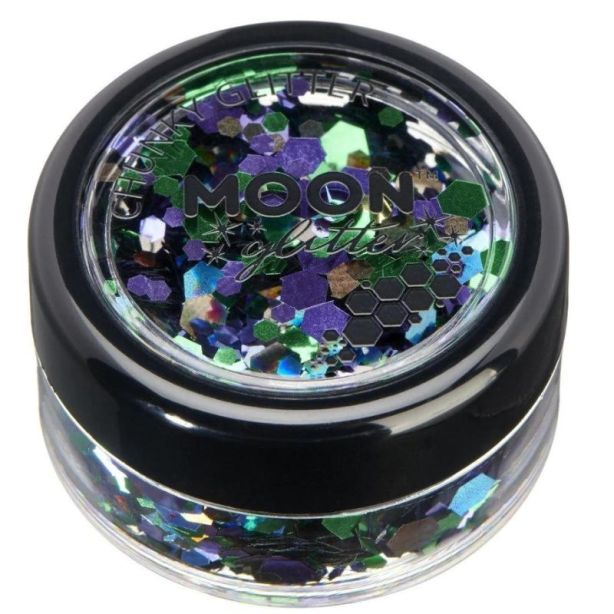 Moon Glitter Mystic Chunky Glitter Gel 6 Assorted Colours Box Set 12ml Costume Make Up