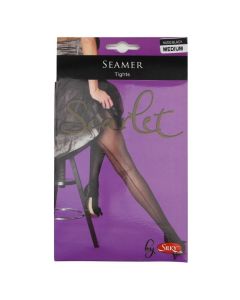 Silky Ladies Seamer Collant In Lycra E Nylon – Nero, Taglia Large, Lavabile In Lavatrice