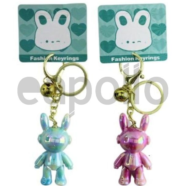 Wholesale Acrylic Fashion Keyrings - Rabbit Design (Assorted Colours ...