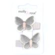 2pcs Velvet Butterfly Beak Clips - Assorted - 3.5cm