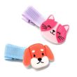 4pcs Cat and Dog Ribbon Covered Fork Clips - Assorted - 3cm 
