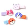 4pcs Cat and Dog Ribbon Covered Fork Clips - Assorted - 3cm 