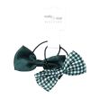 2pcs Bottle Green Hair Bow With Elastic - 8.5cm