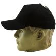 Adults 100% Cotton Baseball  Cap - Black (58cm)