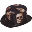 Black Skull Design Top Hat