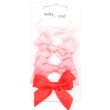 4pcs Pink Satin Hair Bows with Beak Clip - 5.5cm