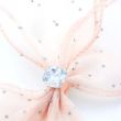 Pale Pink Chiffon Diamante Hair Bow with Fork Clip - 12cm