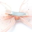 Pale Pink Chiffon Diamante Hair Bow with Fork Clip - 12cm
