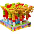 Dinosaur Colour Candy Stick with Pressed Sweets – Assorted (Pack of 12)