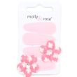4pcs Fabric Covered Metal Sleepies Hair Clips - Assorted - 3.5cm