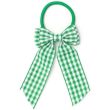 Gingham Tail Hair Bow With Elastic - Assorted - 4.5cm