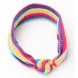 Girls Rainbow Knot Jersey Striped Fabric Bandeau Headbands