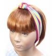 Girls Rainbow Knot Jersey Striped Fabric Bandeau Headbands
