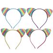 Wholesale Sparkly Rainbow Cat Ears - Assorted Colours