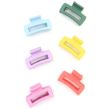 2pcs Matte Rectangle Hair Clamp - Assorted - 4cm