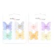 4pcs Iridescent Butterfly Mini Hair Clamps - Assorted - 2.5cm
