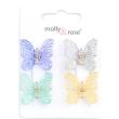 4pcs Iridescent Butterfly Mini Hair Clamps - Assorted - 2.5cm