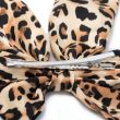 Leopard Print Hair Bow Clip with Tails on Beak Clip - 13cm