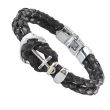 Men's Plaited Leather Bracelet "Anchor Design"