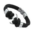 Men's Plaited Leather Bracelet "Anchor Design"