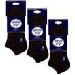 Men's Gentle Grip Plain Cotton Blend Big Foot Ankle Socks (3 Pack) - Black