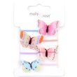 4pcs Butterfly Hair Elastics - Assorted - 2mm x 3cm