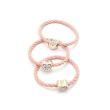 6pcs Dusky Pink Twisted Heart Hair Elastics - 2mm x 3cm