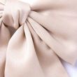 Nude Satin Hair Bow With Long Tails On Barrette Clip - 13cm