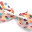 Polka Dot Net Hair Bow with Beak Clip - 13.5cm