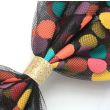 Polka Dot Net Hair Bow with Beak Clip - 13.5cm