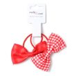 2pcs Red Hair Bow With Elastic - 8.5cm
