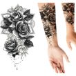 Rose Temporary Tattoo - Black & White - 9x14cm