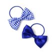 2pcs Royal Blue Hair Bow With Elastic - 8.5cm