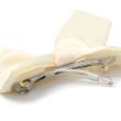 Ivory Satin Hair Bow With Long Tails On Barrette Clip - 13cm