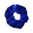 Royal Blue Large Shiny Velvet Hair Scrunchie - 12cm
