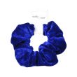 Royal Blue Large Shiny Velvet Hair Scrunchie - 12cm