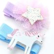 6pcs Unicorn Clips & Jersey Hair Elastics Set
