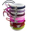 Wholesale Leather Bracelet Anchor Design - Assorted Colours (12 Pieces)