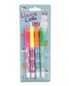 Llama Design Highlighters - Pack of 4 