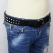 Leather 2 Row Conical Studded Belt Black (M) Supplier