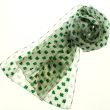 Wholesale St. Patrick's Day Shamrock Print Satin Stripe Scarves - Cream