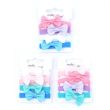 4pcs Jersey Hair Bow with Elastics - Assorted - 3.5cm
