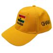 6 Panel 100% Polyester Embroidered Baseball Cap Ghana - Yellow