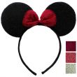 Sparkly Mouse Ears with Bow on Alice Band - Assorted Colours