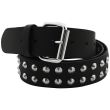 Leather 2 Row Conical Studded Belt Black (XL) Wholesale