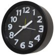 Bedside Quartz Round Alarm Clock - Black (12 x 12 x 4 cm)