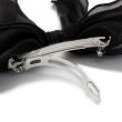 Black Chiffon Double Hair Bow with Tails on Barrette Clip - 15cm