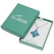 Blue Paua Shell Flower Pendant Necklace