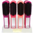 Body Collection Folding Hair Brush With Mirror - Assorted