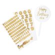 Personalise Acrylic Cake Topper with two Gold sticker sheets
